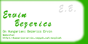 ervin bezerics business card